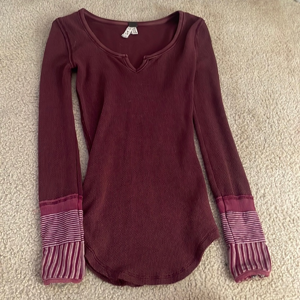 Free People Maroon Top XS